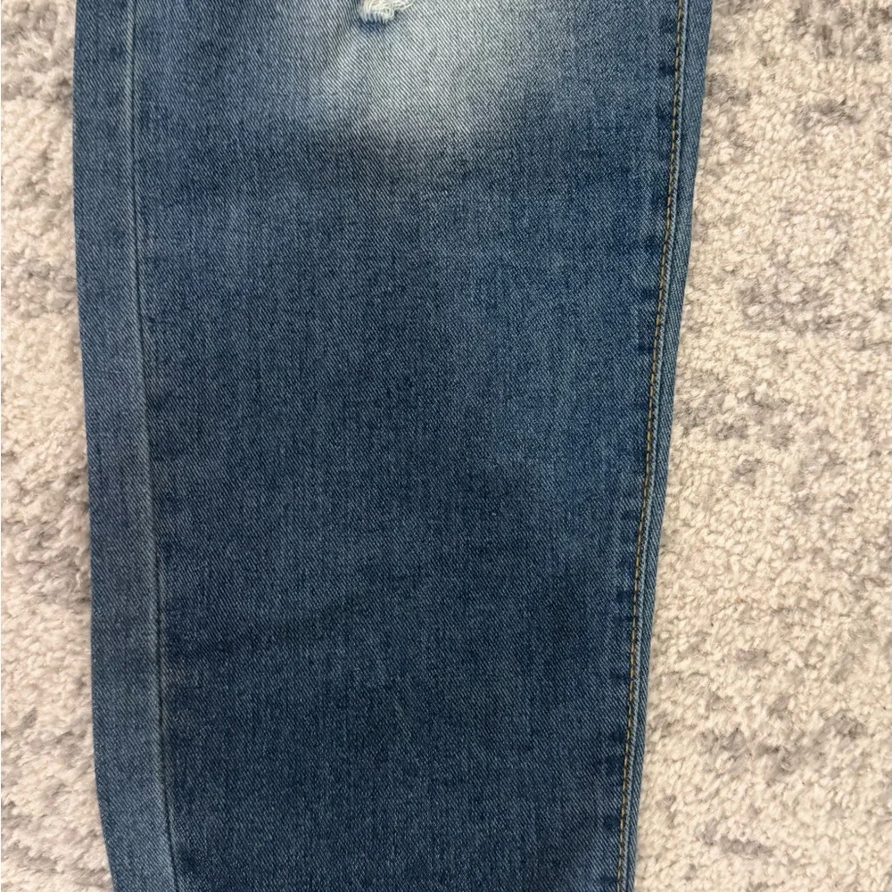 Distressed Mid-Blue Ripped Skinny Jeans - Picture 2 of 5